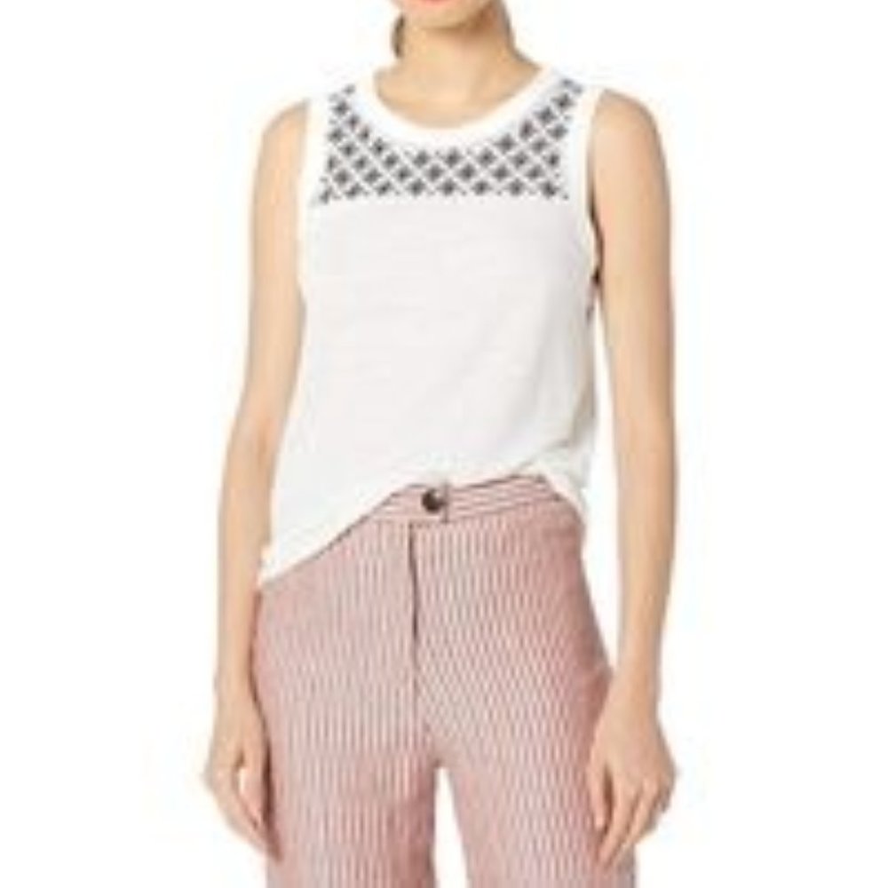 Lucky Brand Embroidered Shell Top